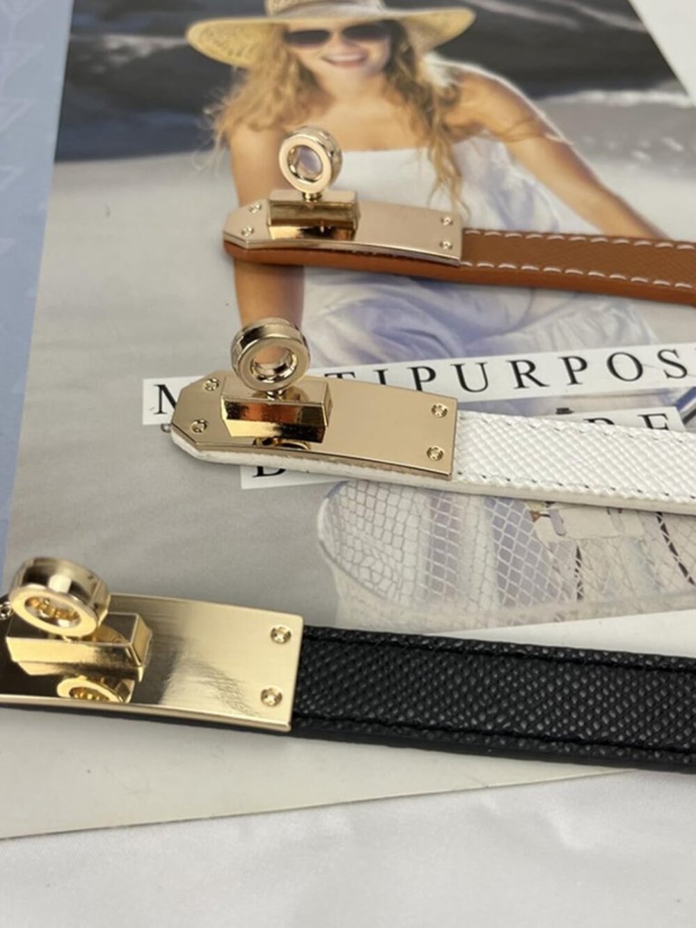 Adjustable Thin Belts For Womens Skinny Belts For Dresses Womens Solid Color All - Picture 6 of 7